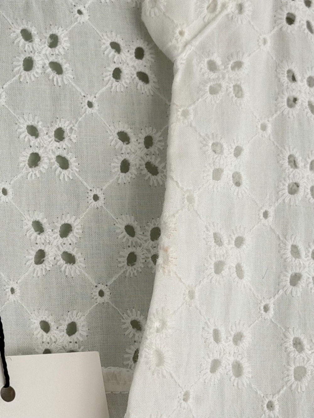 NWT Zara Short Sleeve White Eyelet Embroidered Button Down Shirt Size M - Picture 7 of 12